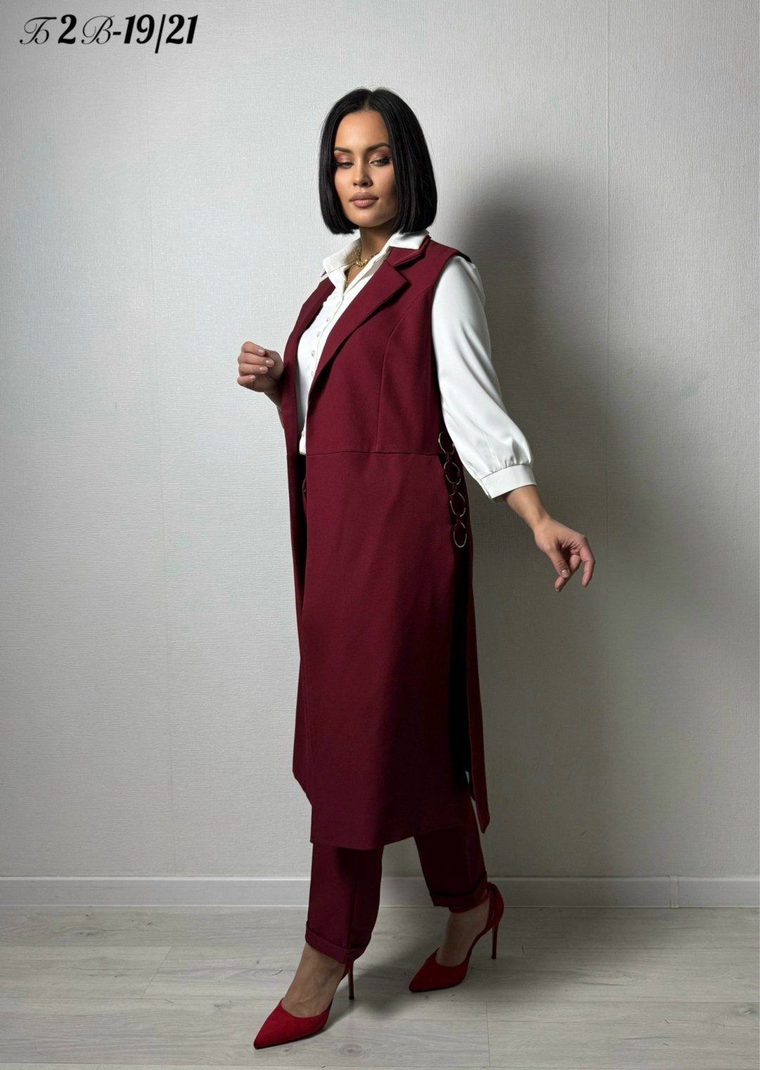 брючный костюм,брючный комплект,комплект жилет,брючный костюм женский марсала,брючный костюм с жилетом для полных