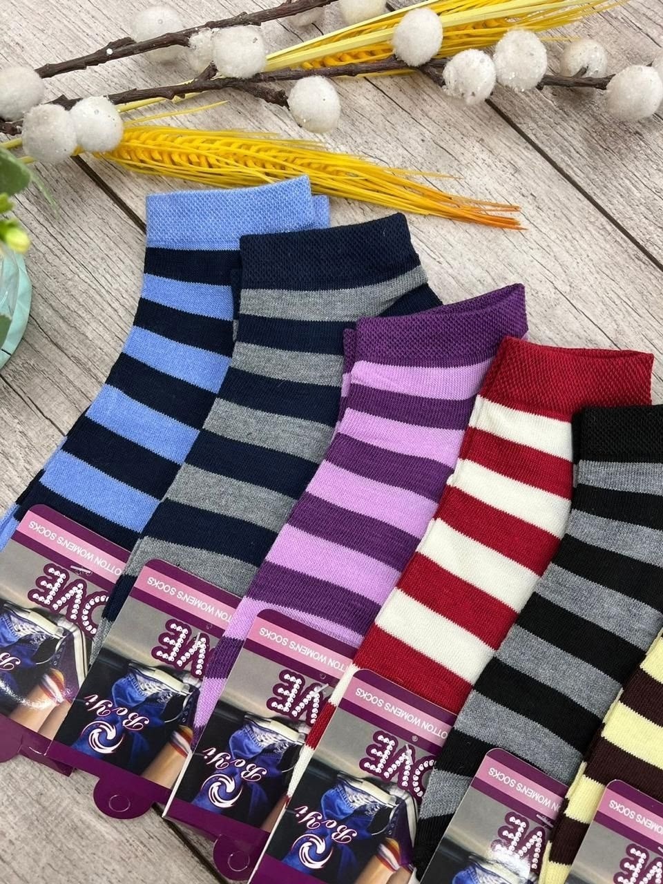 носки женские,носки женские 12 пар,носки женские комплект,носки женские 10 пар,носочки с полосками