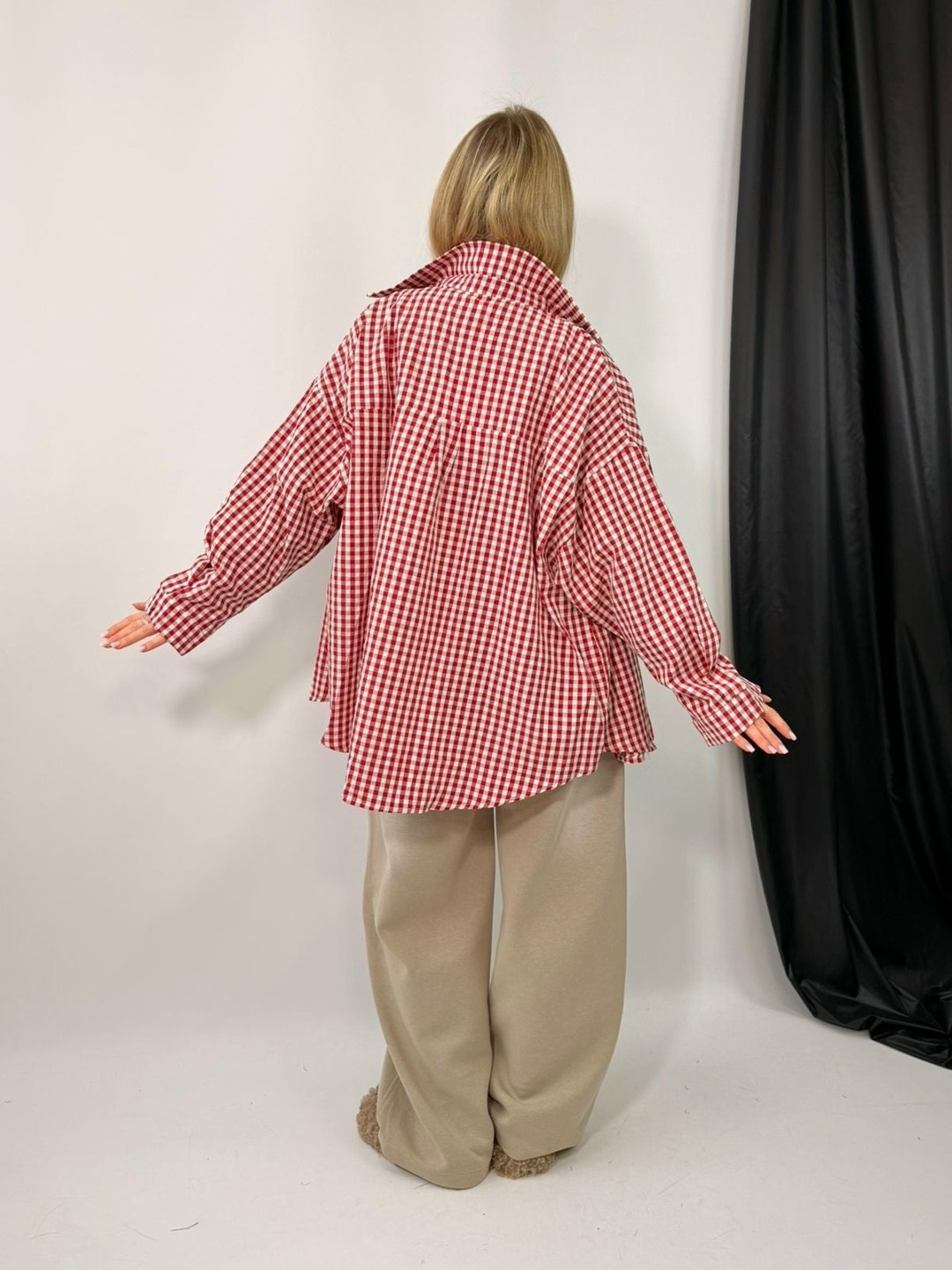 женская рубашка,рубашка,рубашка в клетку оверсайз удлиненная sneja,рубашка жен