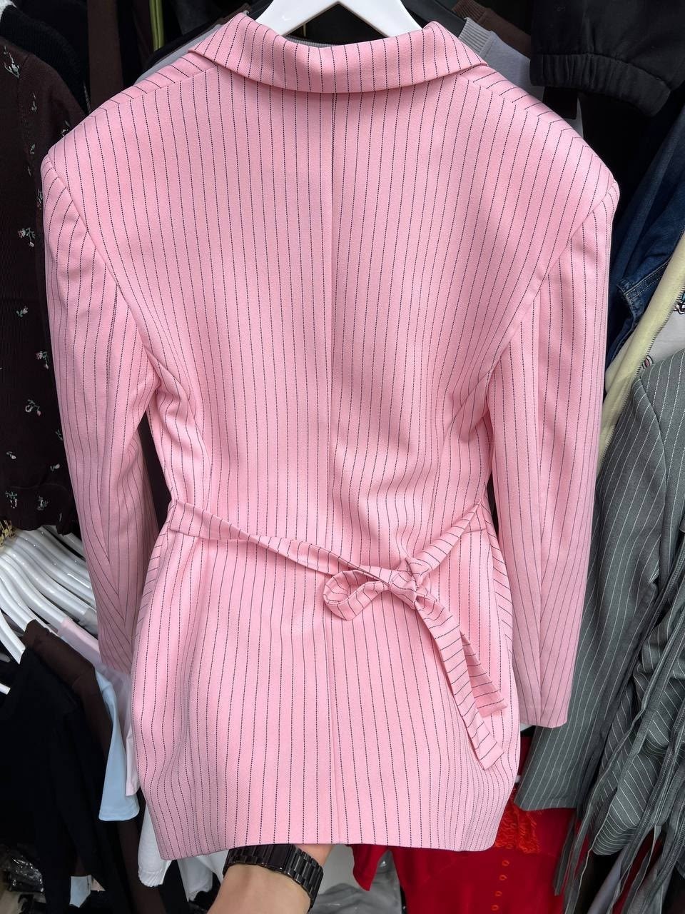 the attico однобортный блейзер в тонкую полоску розовый,женские пиджаки,жакет женские,пиджак,жакет