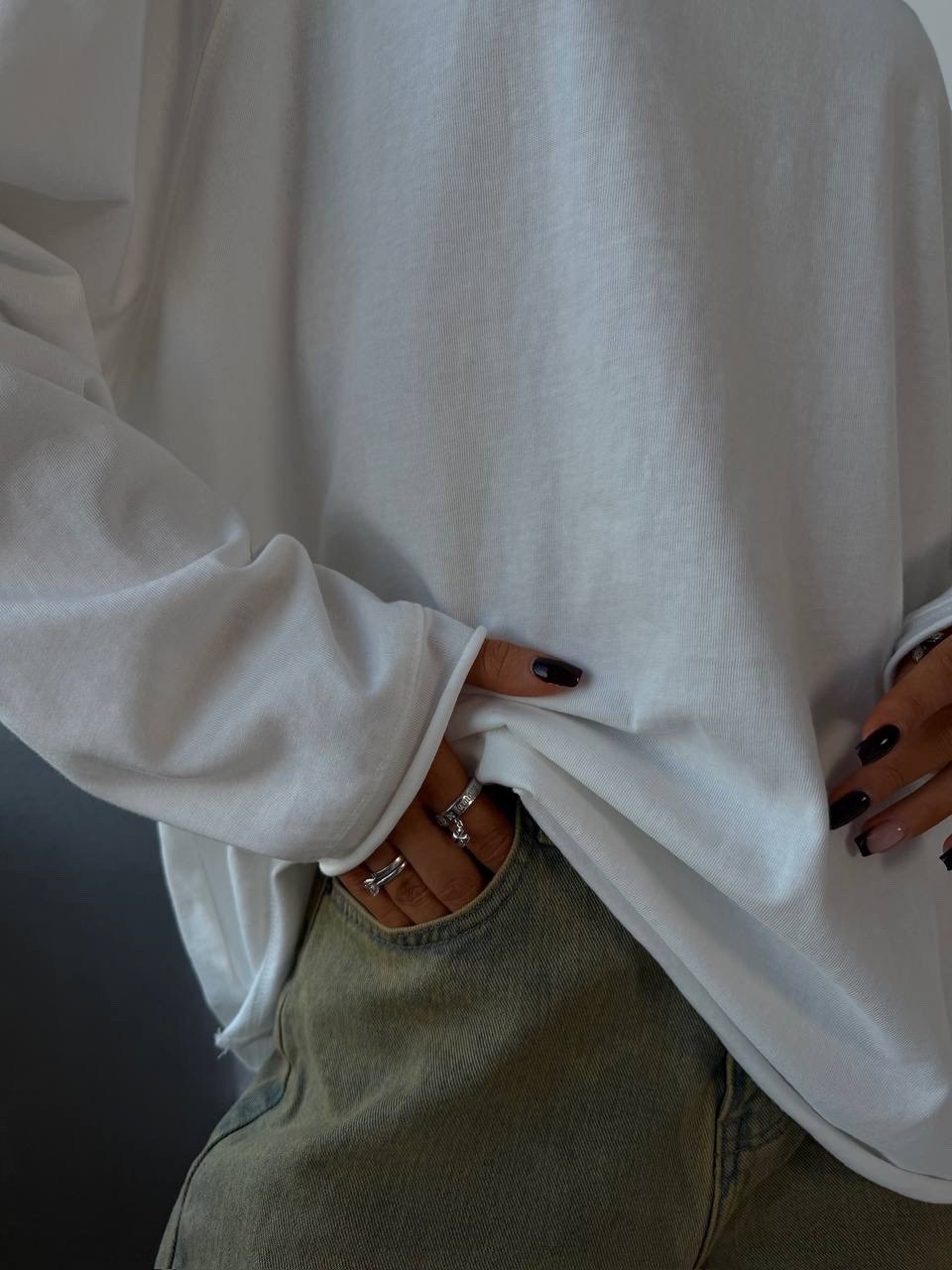лонгслив оверсайз белый хлопок,лонгслив женский оверсайз,лонгслив оверсайз,лонгслив оверсайз белый,лонгслив оверсайз базовый хлопок utopia wear