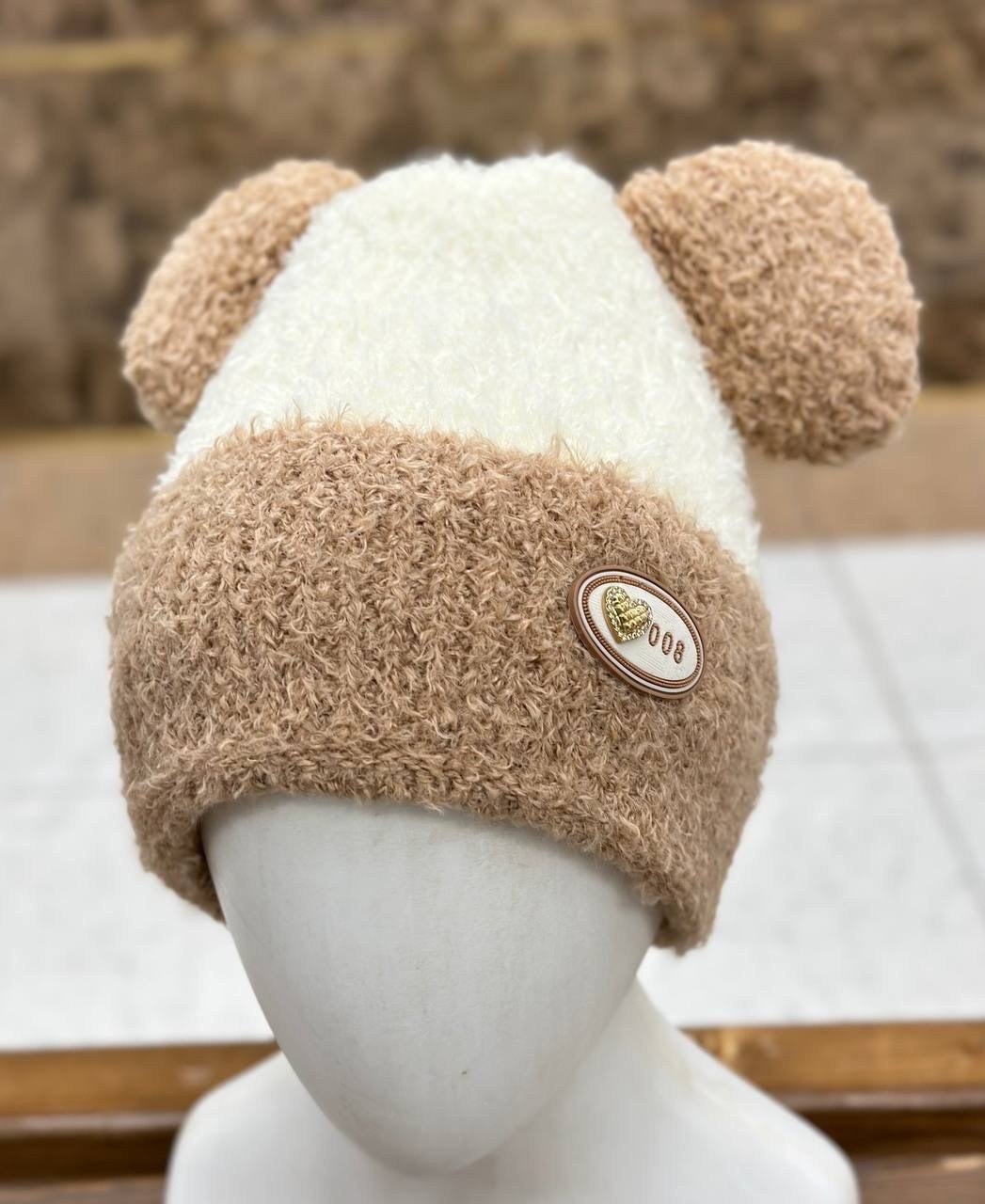 шапка плюшевая,шапка с медвежьими ушками,плюшевая шапочка,зимняя шапка,теплые шапки