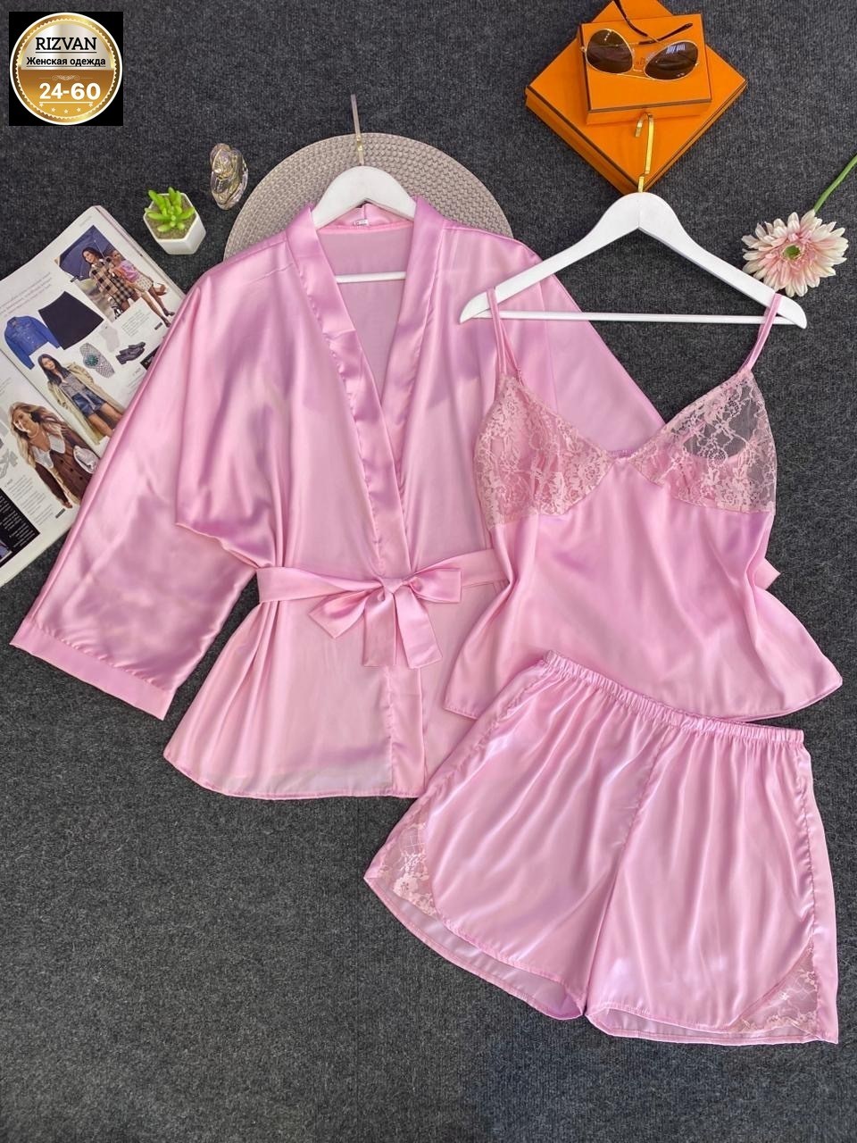 пижама женская,шелковый женский халат,комплект халат,женская пижама комплект,женские халаты