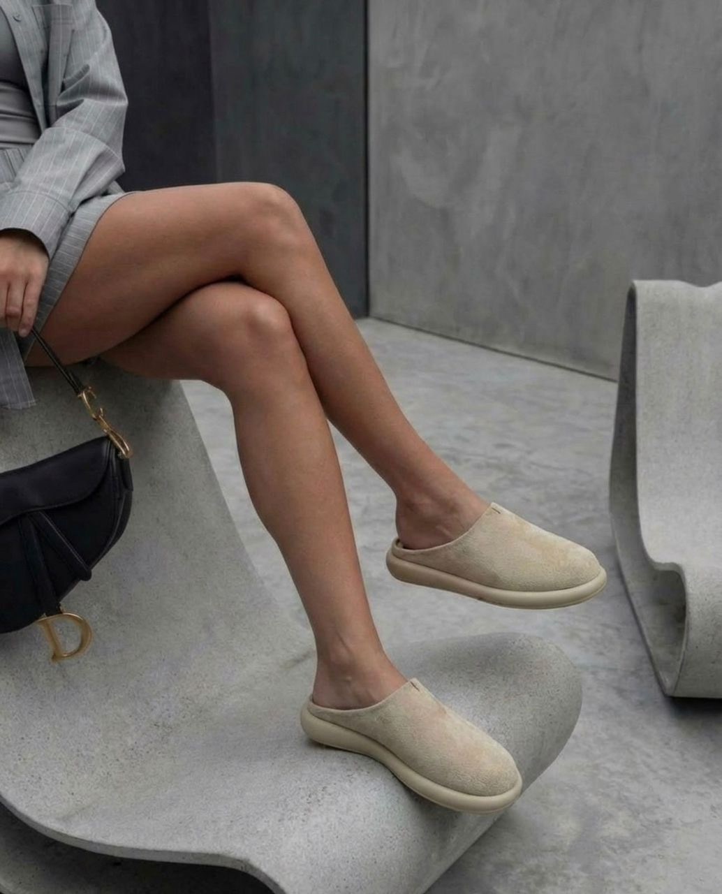 замшевые сабо,мюли замшевые,тапочки на плоской подошве, женская,женские шлепанцы