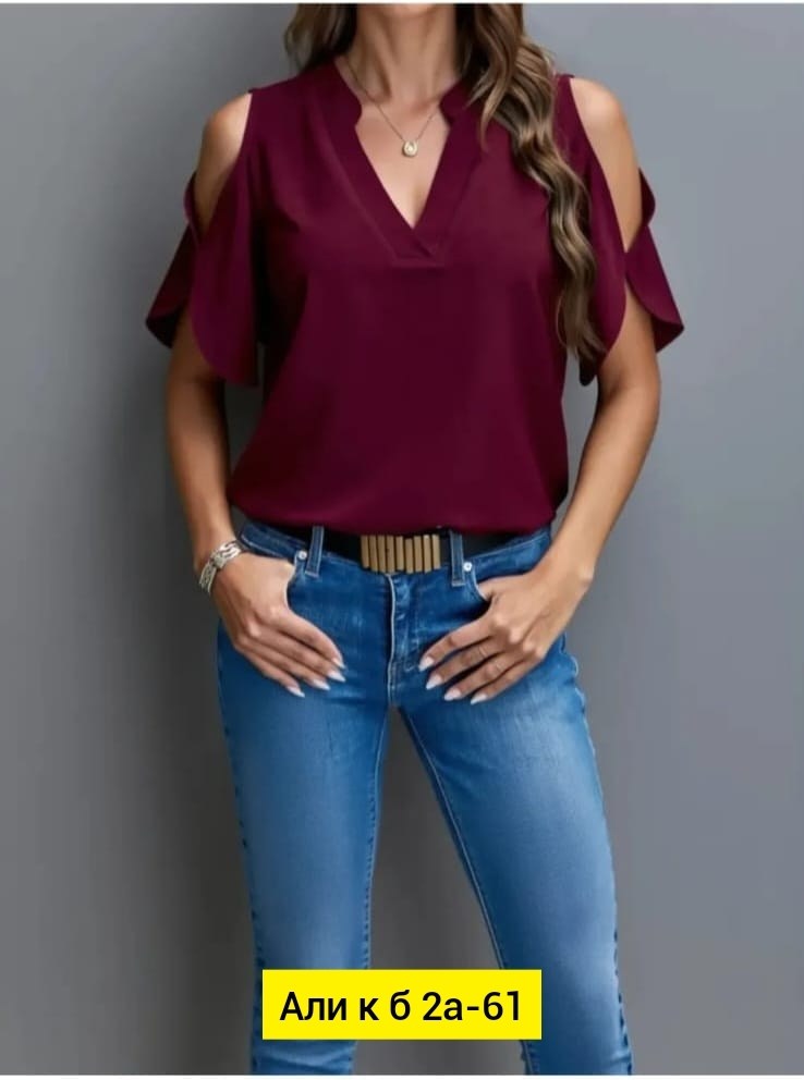 однотонная блузка с вырезом,женская блузка,блузка модная, блузки,блузы