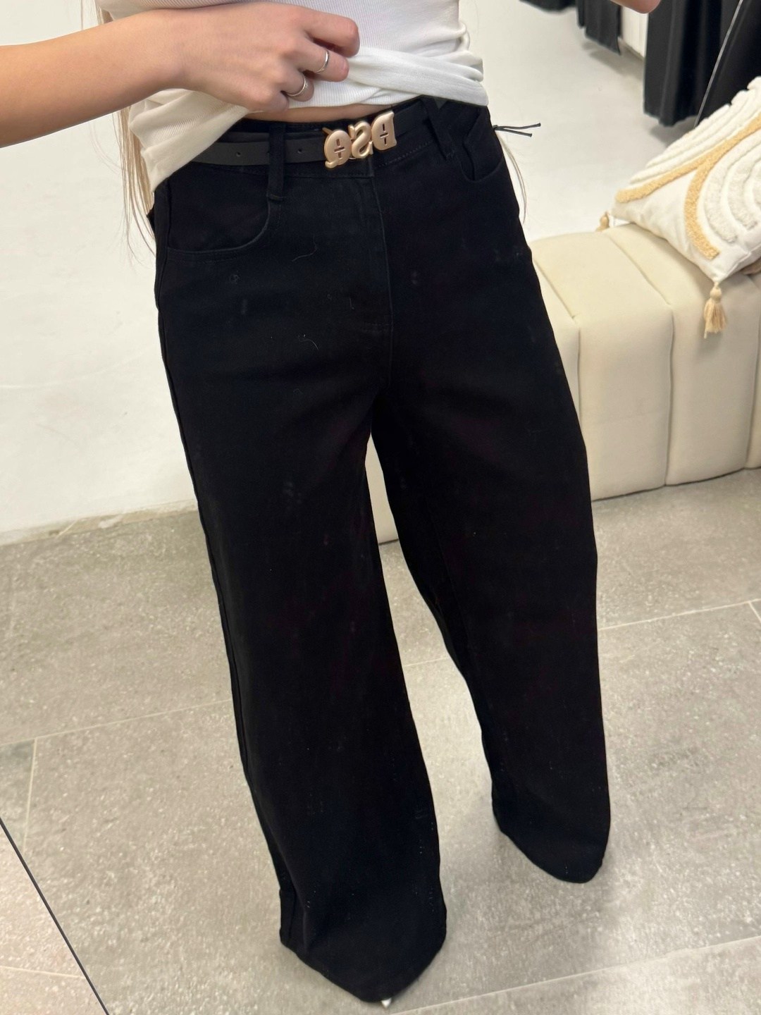 джинсы черные широкие,джинсы широкие,джинсы женские,джинсы палаццо с высокой посадкой черные,черные джинсы клеш