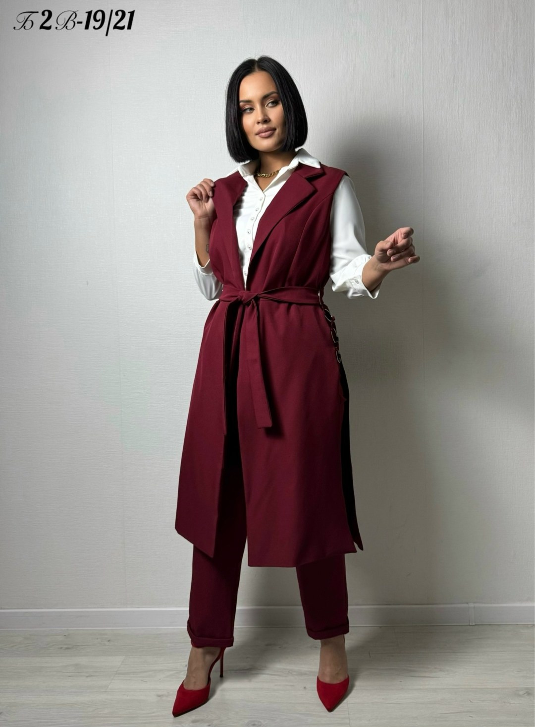 брючный костюм,брючный комплект,комплект жилет,брючный костюм женский марсала,брючный костюм с жилетом для полных