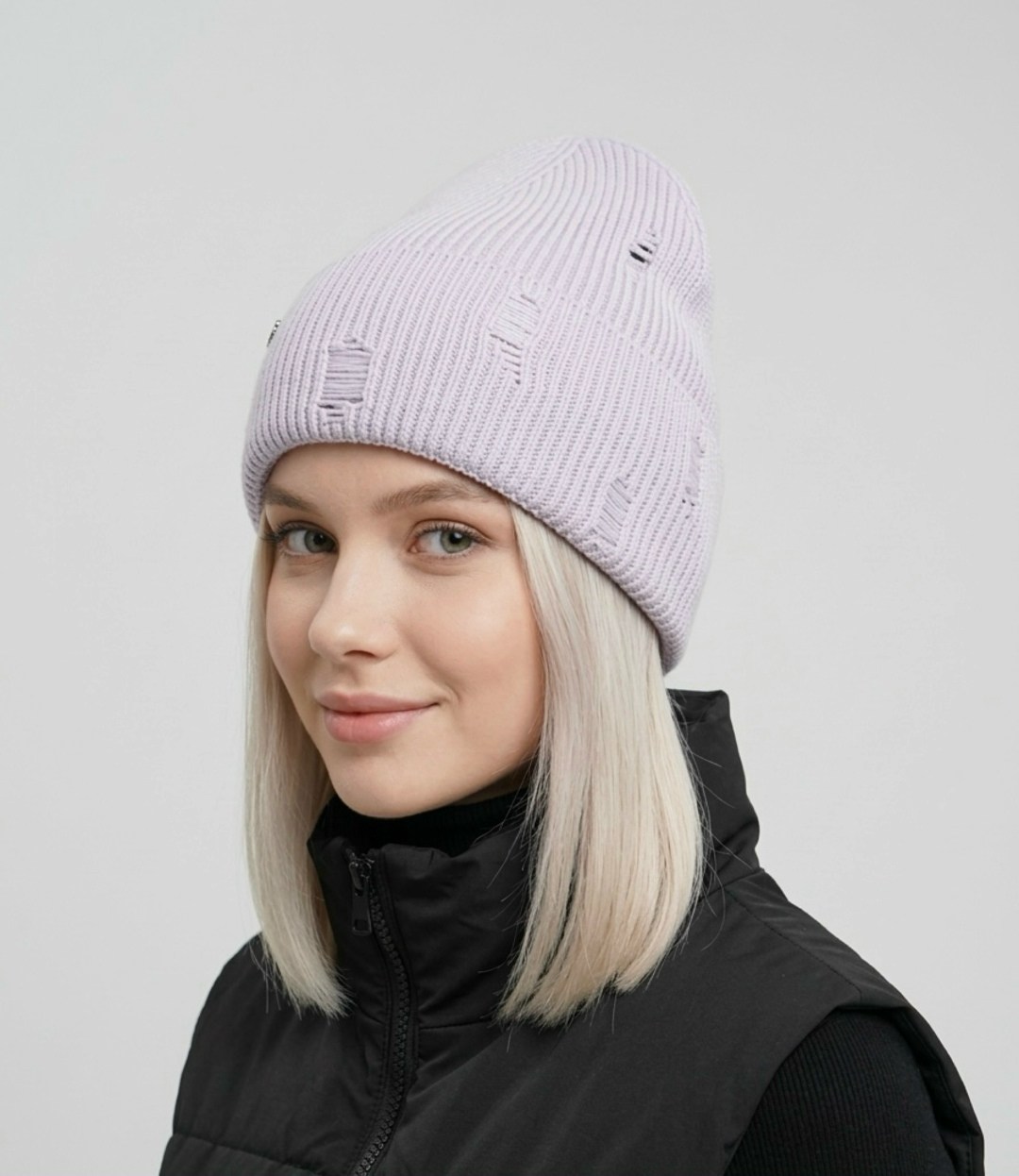 женская шапка,шапка женская вязаная,шапка,шапка женская с отворотом,шапка бини женская