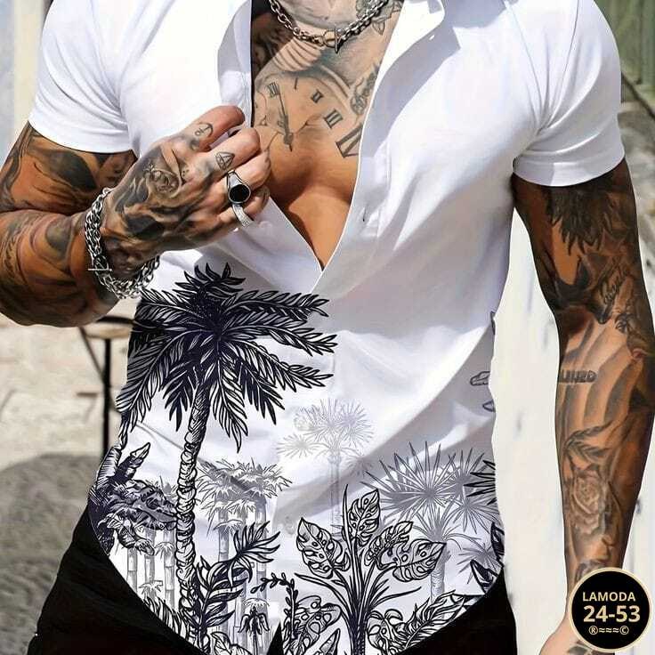 рубашка мужская с короткими рукавами,мужская мода,мужская гавайская рубашка,рубашка мужская летняя,рубашка с короткими рукавами