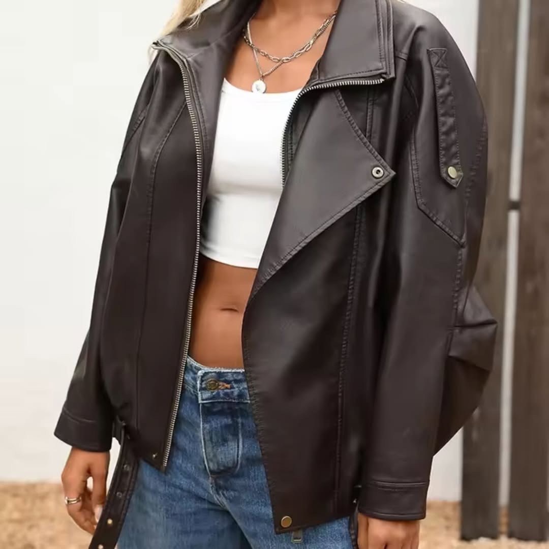 женская кожаная куртка,куртка кожаная косуха oversize,женская байкерская куртка из искусственной кожи,куртка косуха,кожаная куртка