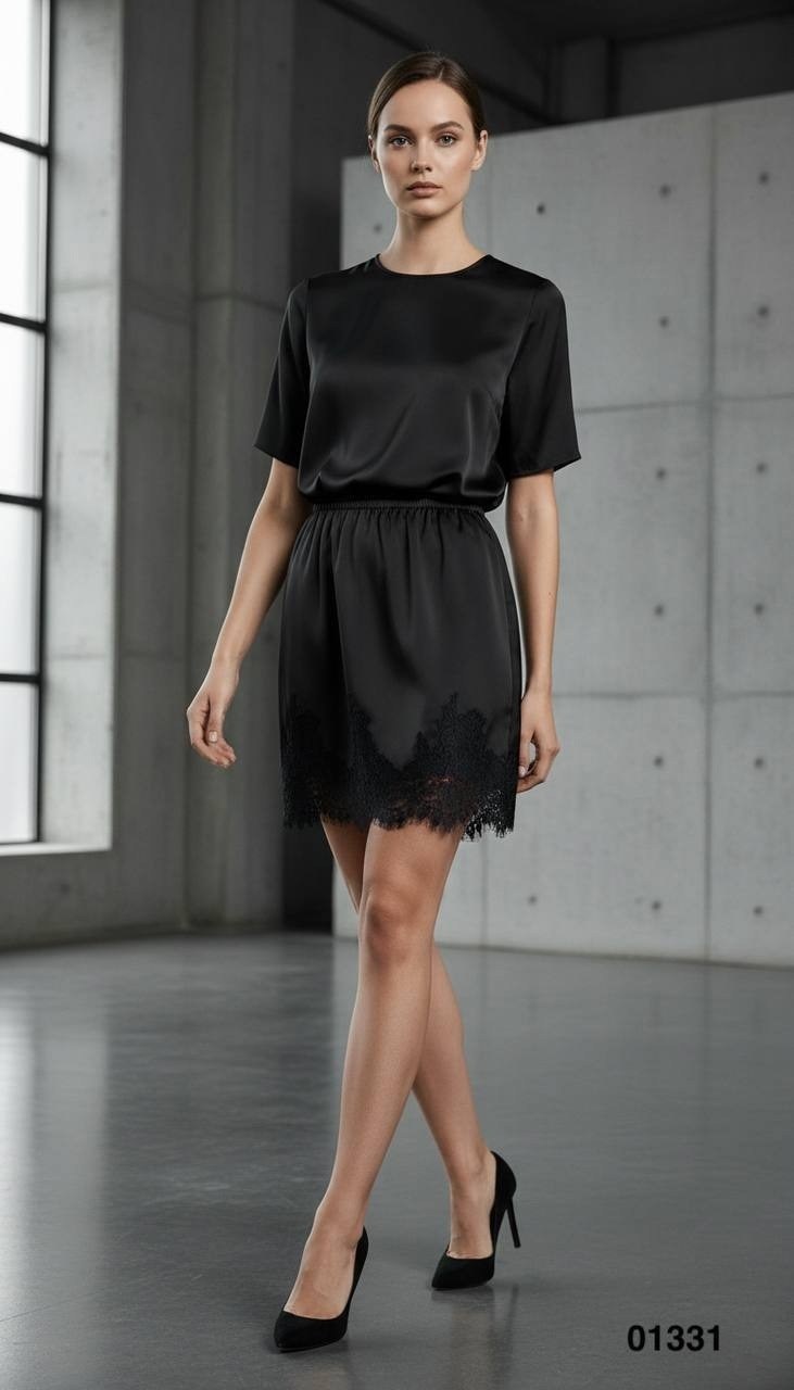 платье черное,платье женская,стильное платье,туника из чёрного атласа mia-amore adalin 7554,платье