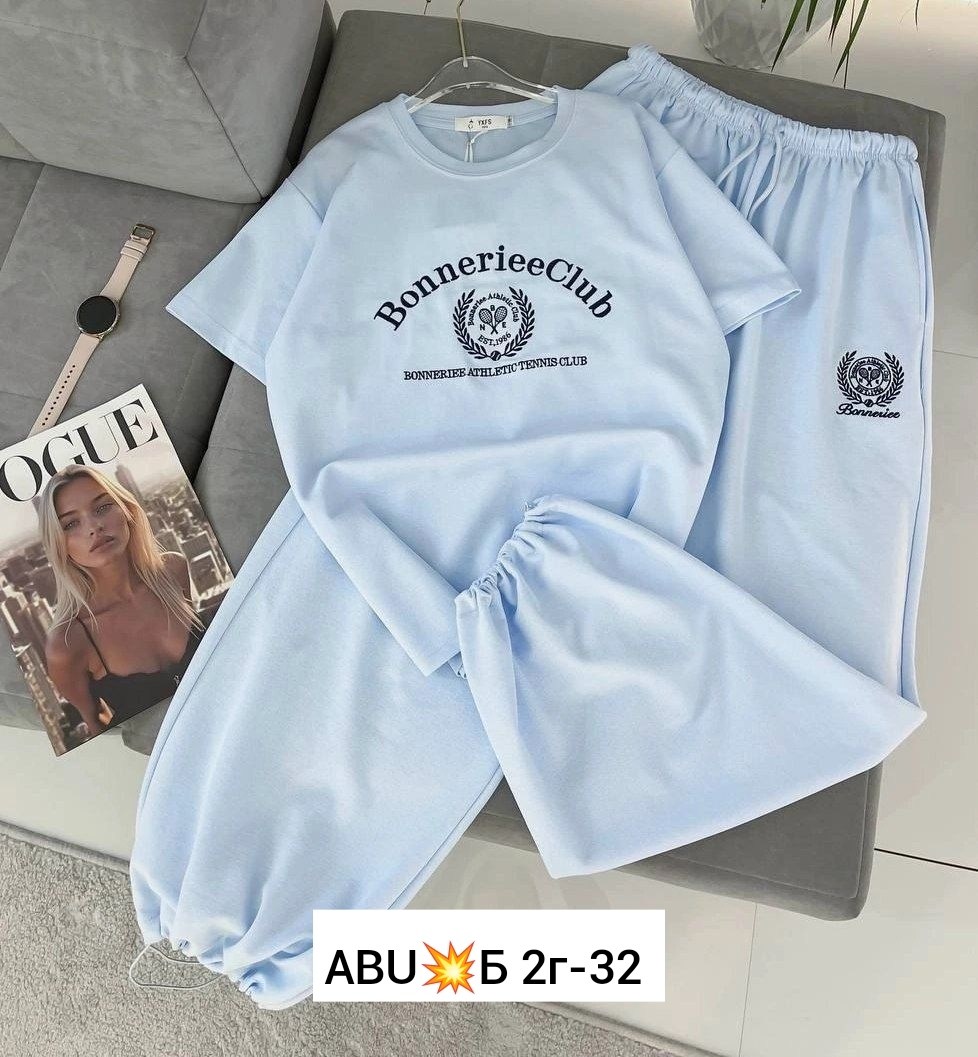 женский костюм двойка футболка/штаны nobilitas голубой (l размер),женские спортивные костюмы,женские костюмы,костюм женский на флисе,летние костюмы