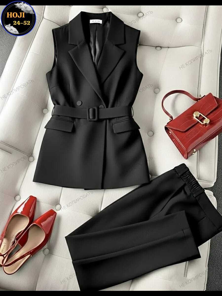 костюм брючный с жилетом арт. 13004,43004,костюм брючный деловой с жилеткой millys,брючный костюм женский с жилетом,костюм брючный с жилеткой женский,брючный костюм с жилетом