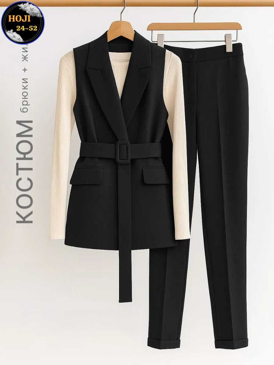 костюм брючный с жилетом арт. 13004,43004,костюм брючный деловой с жилеткой millys,брючный костюм женский с жилетом,костюм брючный с жилеткой женский,брючный костюм с жилетом