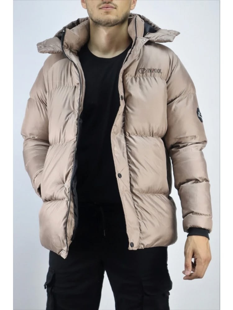 куртка молодежная мужская зимняя с капюшоном бежевого цвета,куртка мужская ad8356 бежевая xxl,куртка мужская зимняя,зимняя куртка,бежевая куртка
