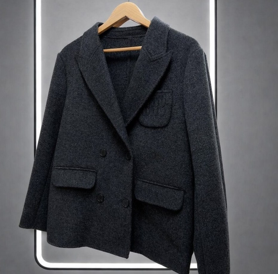 пальто модное,шерстяное пальто,полупальто,пальто женское шерстяное,темно-серое пальто-пиджак с утепленным жилетом