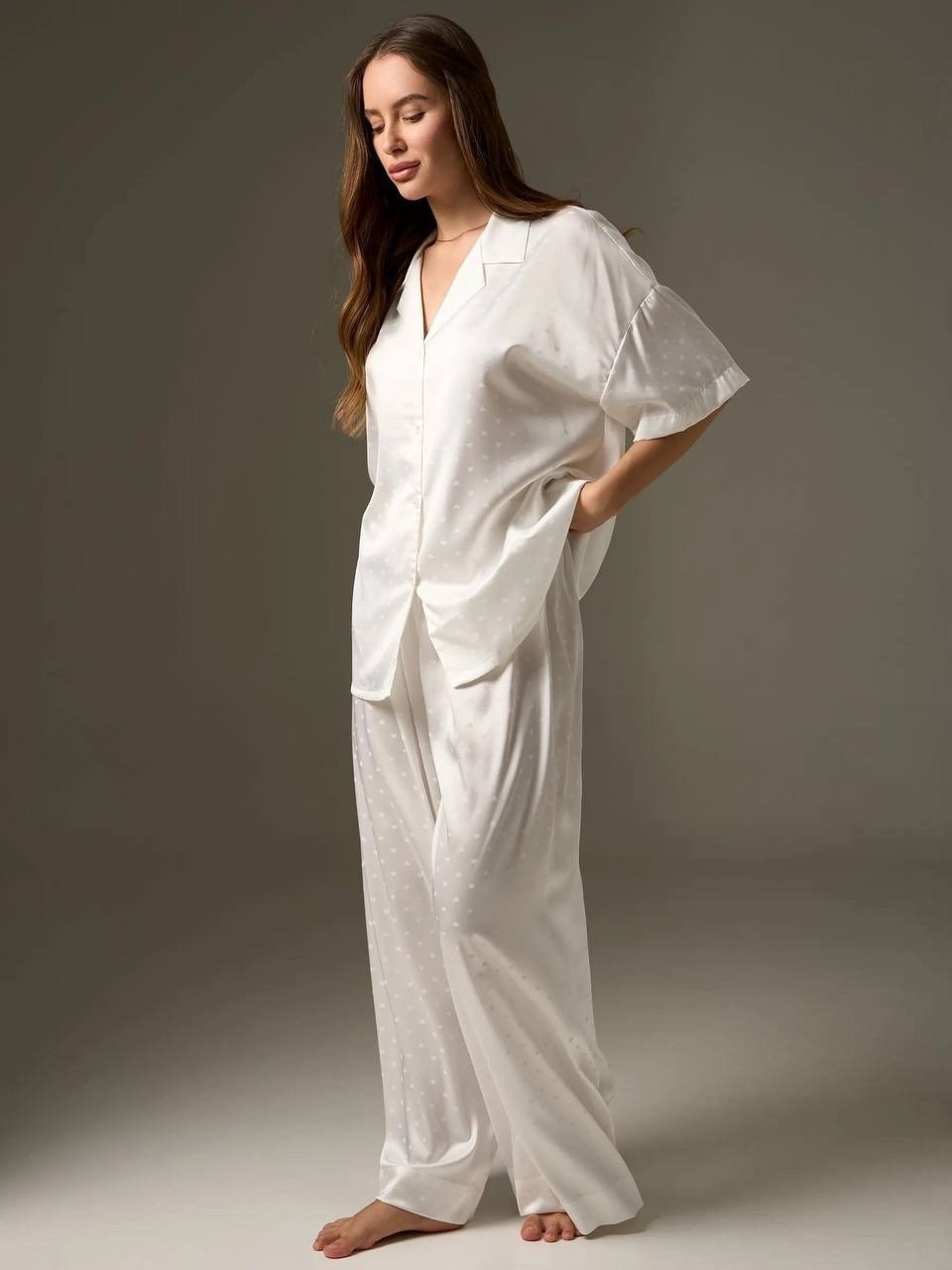 пижама с широкими штанами,пижама с широкими брюками,пижама для женщин с,костюм пижамный кимоно focoso,пижама с брюками палаццо