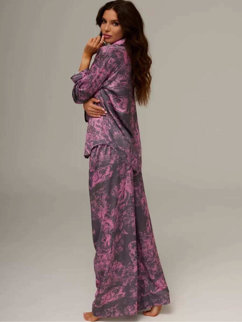 домашний костюм пижама,пижама со штанами и рубашкой шелковая buybeauty,пижама женская,домашние костюмы,пижама шелковая