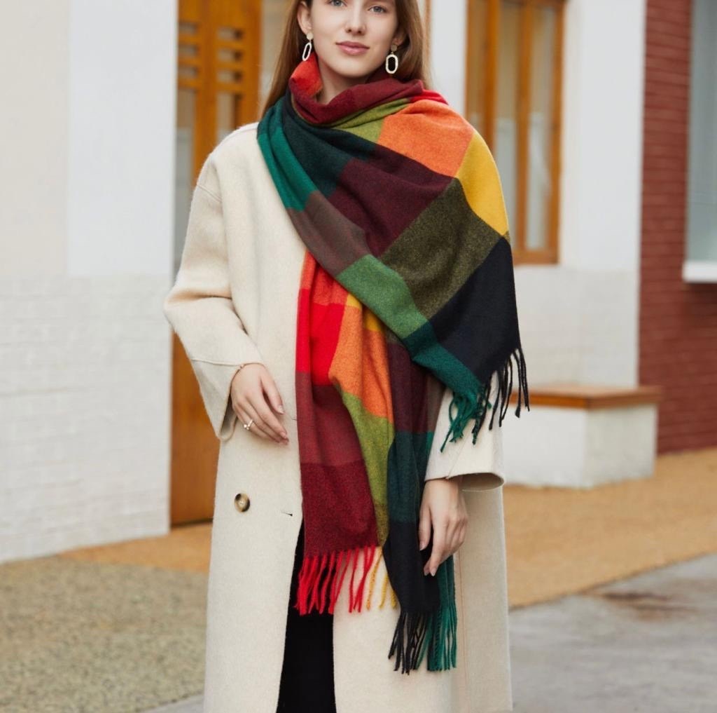шарф женский осенний зимний в клетку,теплый шарф женский,шарф женские,женский шарф в клетку из искусственного кашемира,шарф женский осенний зимний