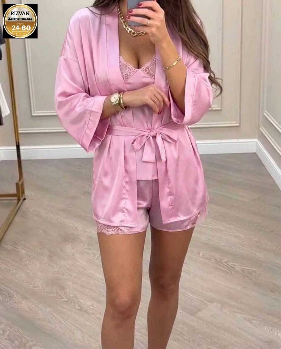 пижама женская,шелковый женский халат,комплект халат,женская пижама комплект,женские халаты