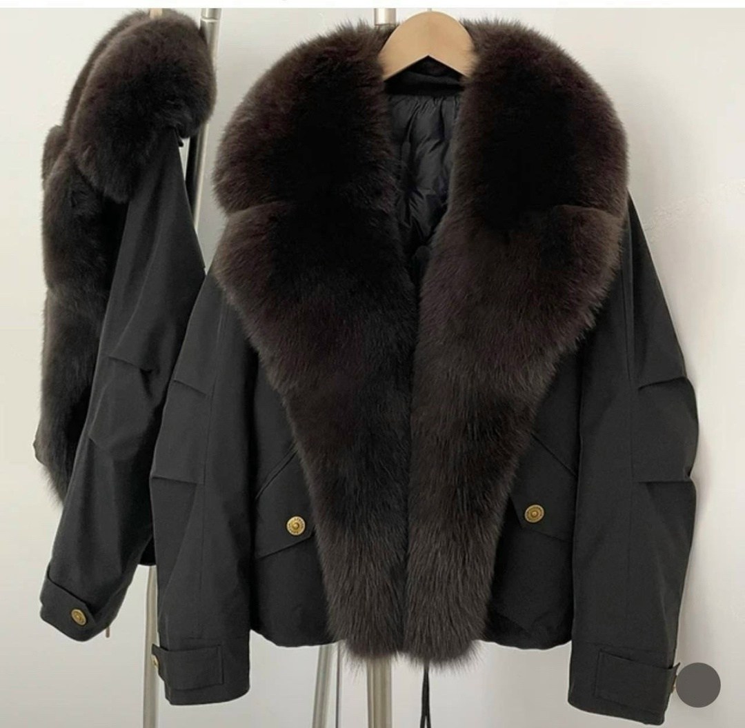 куртка - пуховик с мехом песца city furs,куртка коричневая,кожаная куртка с мехом,кожаная куртка с мехом песца,парка мехом