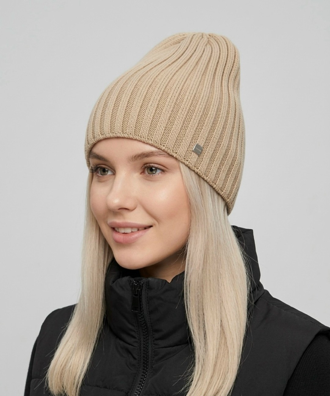 шапка женская,женская шапка бини,женская вязаная шапка,шапка трикотажная "карина" la planda,шапка бини