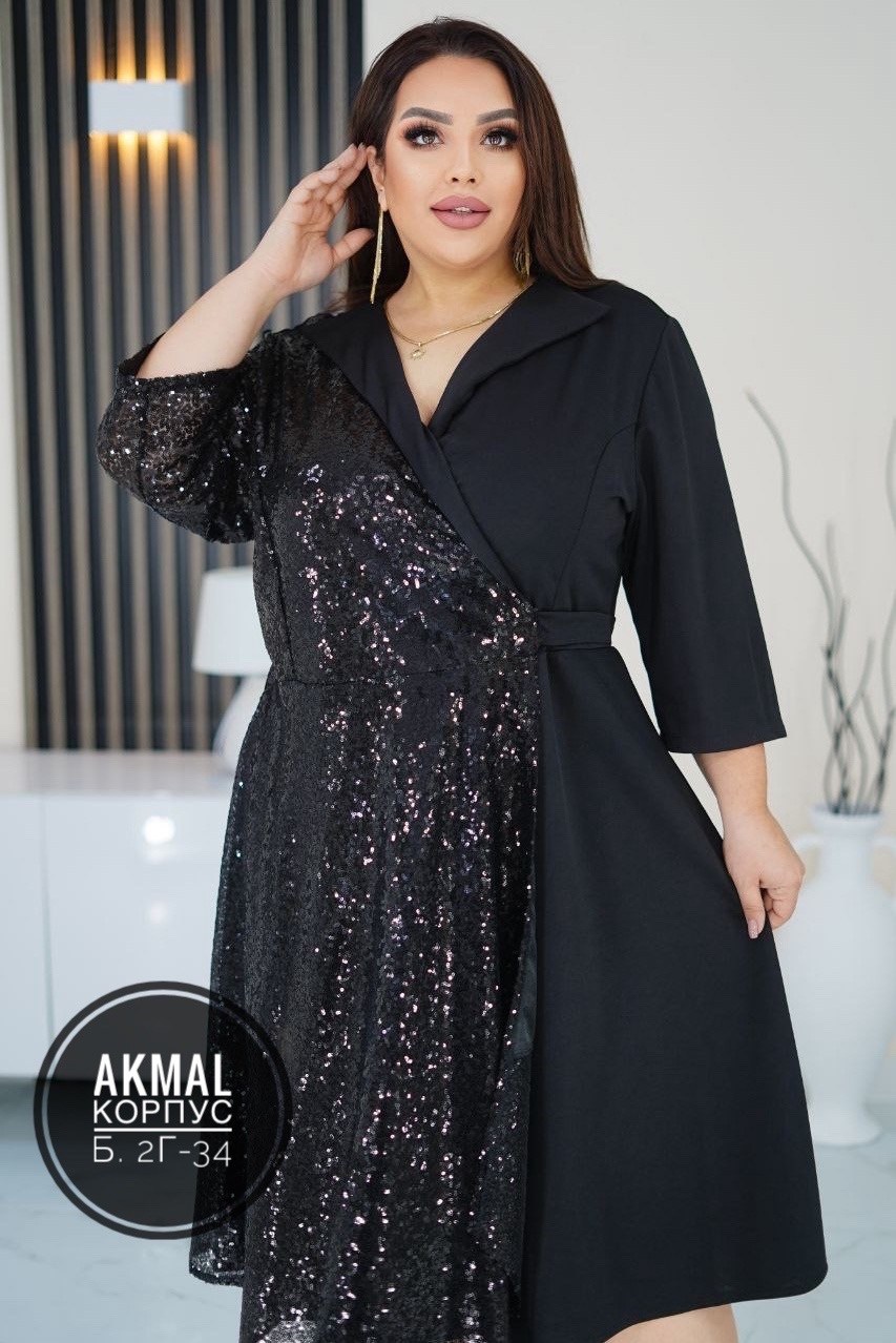 нарядное платье,платье,платье большие размеры,платье комбинированное,платье большого размера праздничное в пайетках грандфасонтекс цвет зеленый