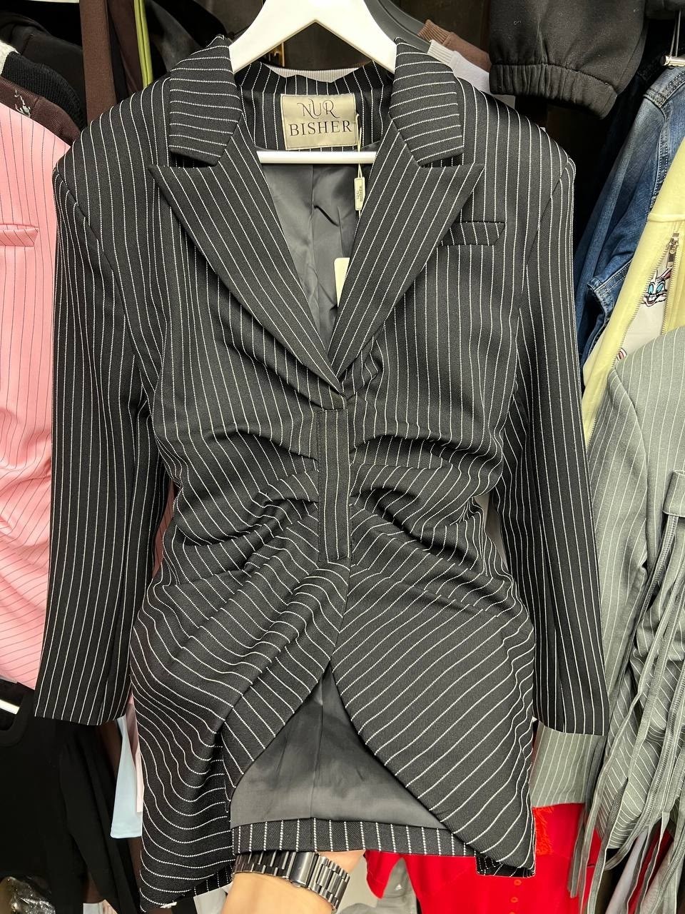 the attico однобортный блейзер в тонкую полоску розовый,женские пиджаки,жакет женские,пиджак,жакет