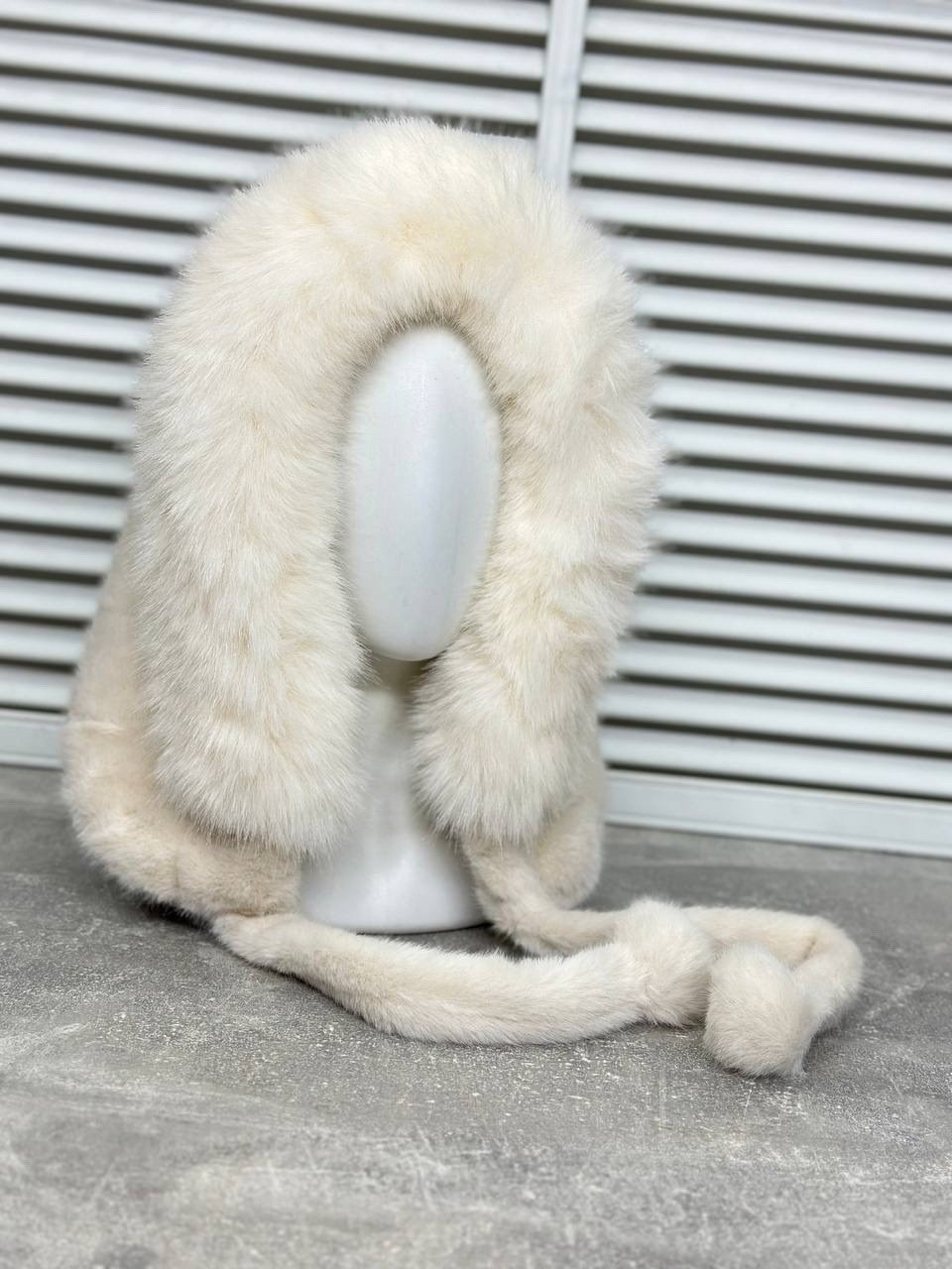 женская меховая шапка капор зима белый,шапка капор женская,шапка капор,шапка меховая женская,женские меховые