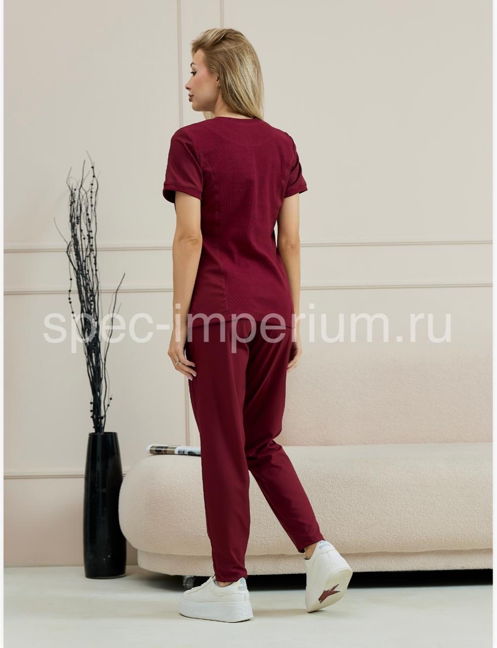 костюм медицинский женский хирургический медэлита ткань тиси цвет бордовый модель 280,костюм медицинский женский,костюм медицинский женский бордовый,медицинские костюмы,костюм врача женский
