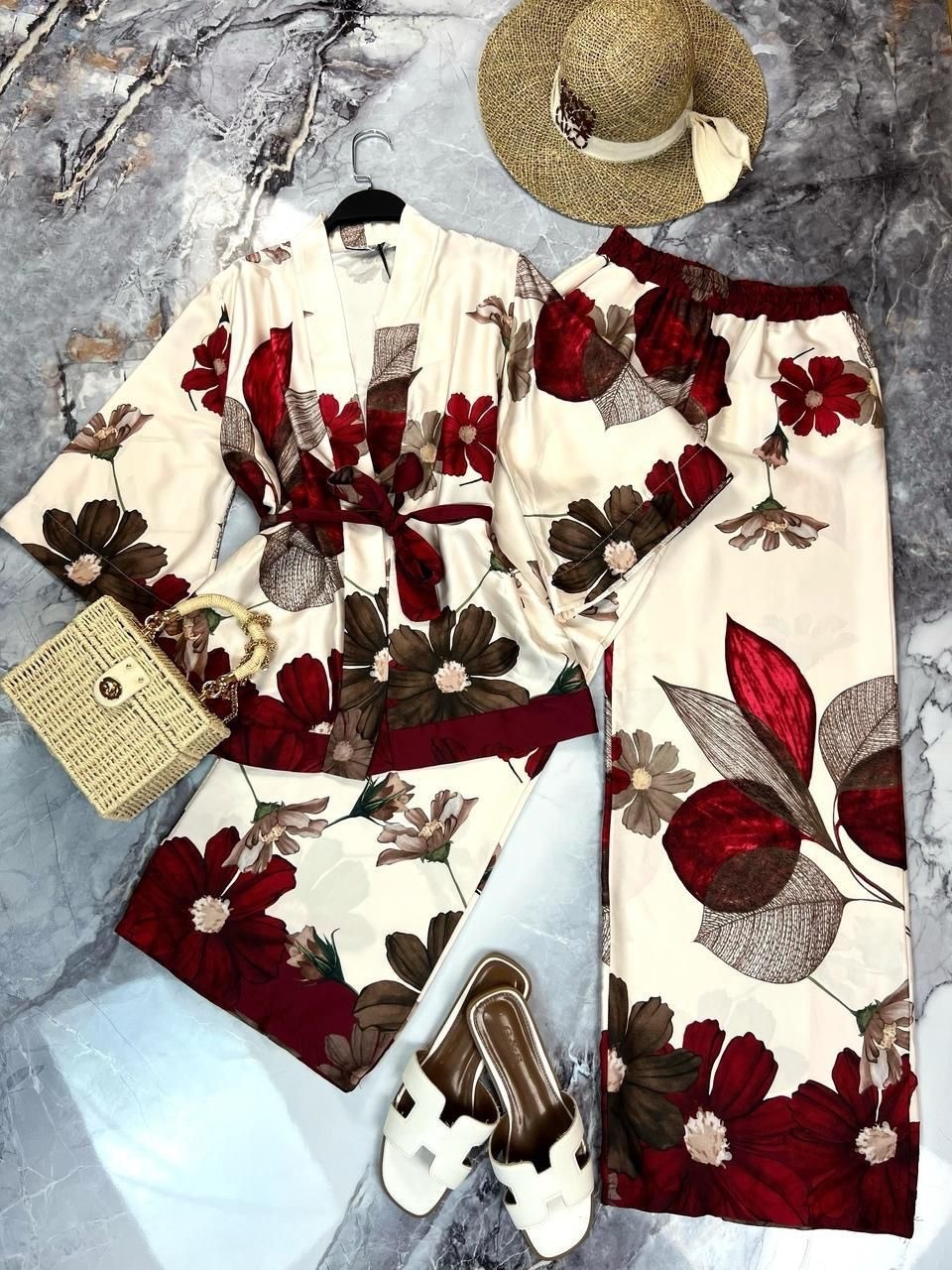 костюм в пижамном стиле,костюм с принтом,пляжные наряды,пляжная мода,мода стиль