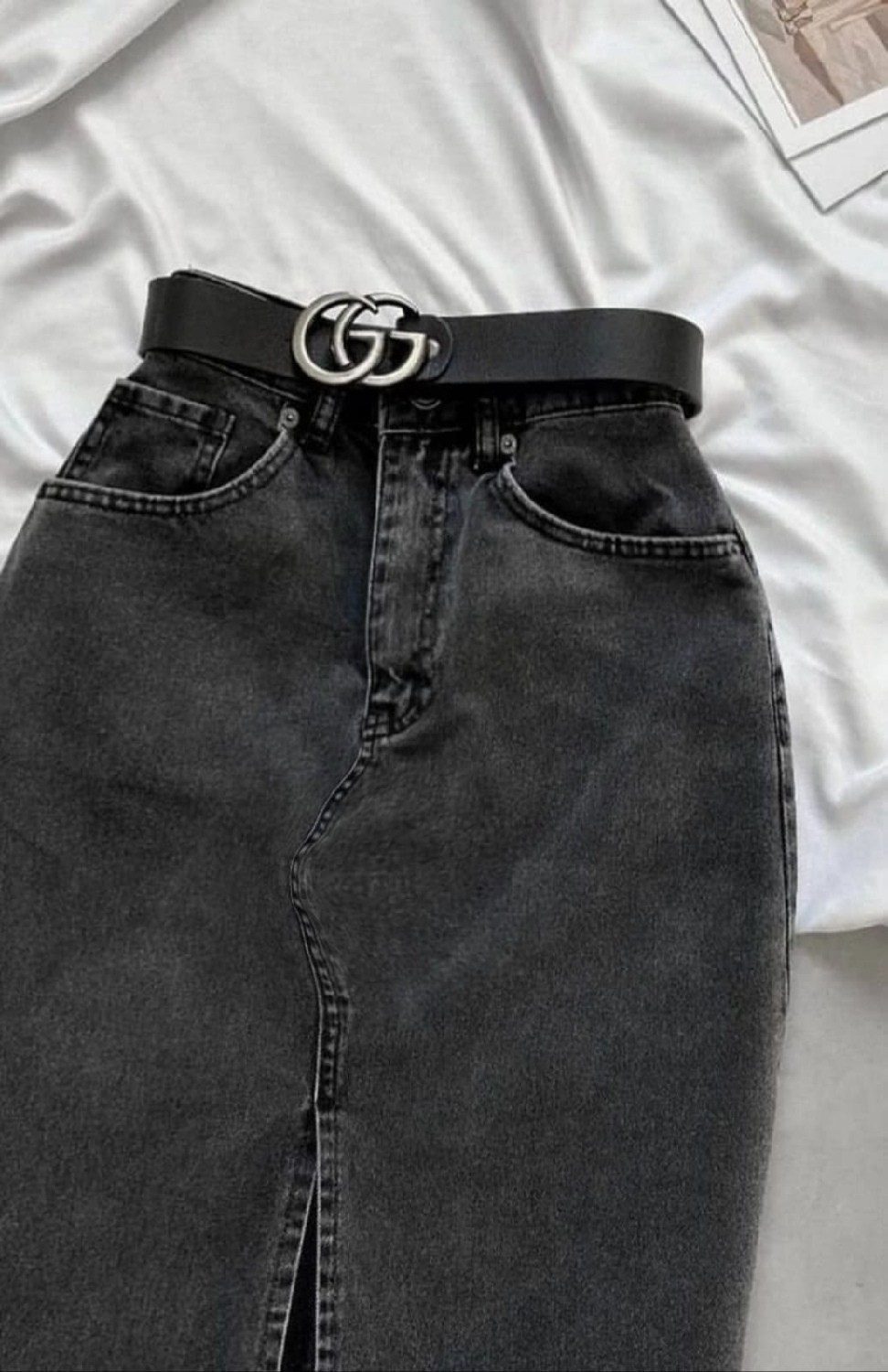 юбка джинсовая длинная с разрезом спереди niange,юбка джинс,юбка джинсовая,юбка джинсовая длинная,джинсовая юбка длинная с разрезом