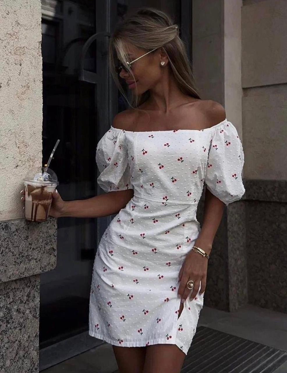 женское летнее платье с открытыми плечами,платье летнее женское,платье летнее,платье летнее белое,платье женская