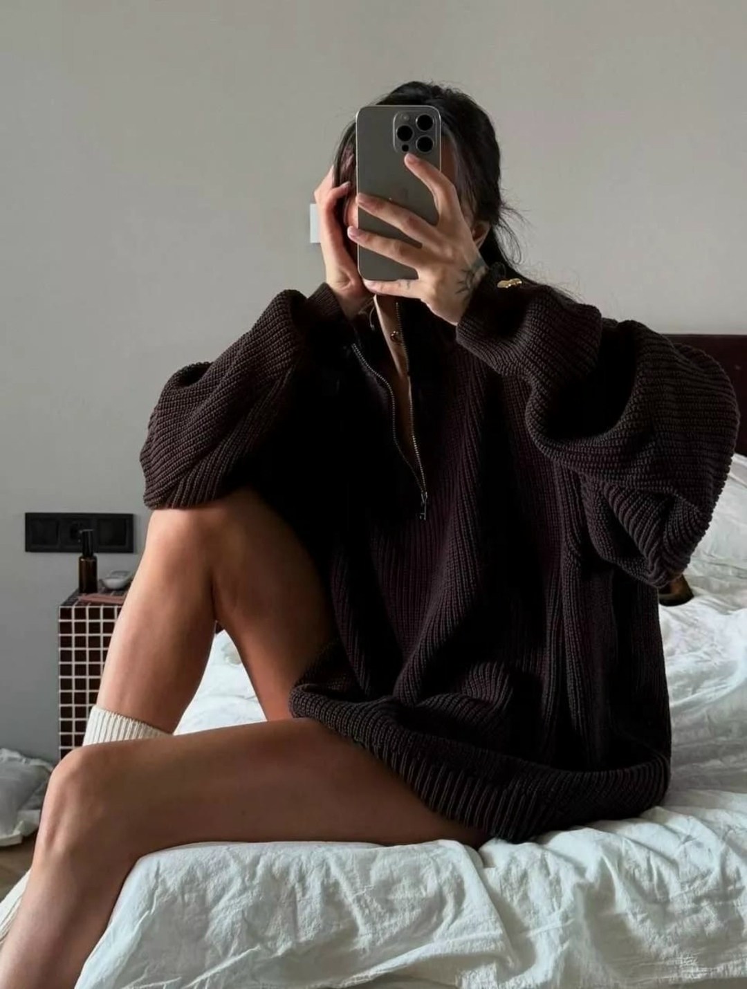 свитер в стиле оверсайз,свитер женский оверсайз,свитер оверсайз вязаный с горлом на молнии amemerci,свитер оверсайз с горлом на молнии,модные свитера