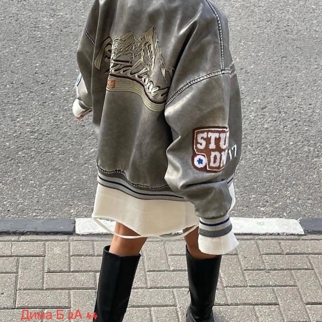 куртка-бомбер, куртки женские,куртки ,бомбер женская,куртка кожаная бомбер оверсайз burhon style