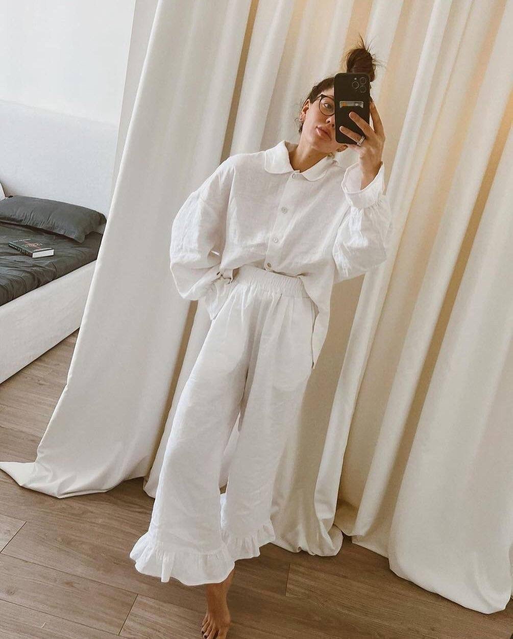 костюм с брюками палаццо,костюм льняной женский,брючный костюм,летние брючные костюмы