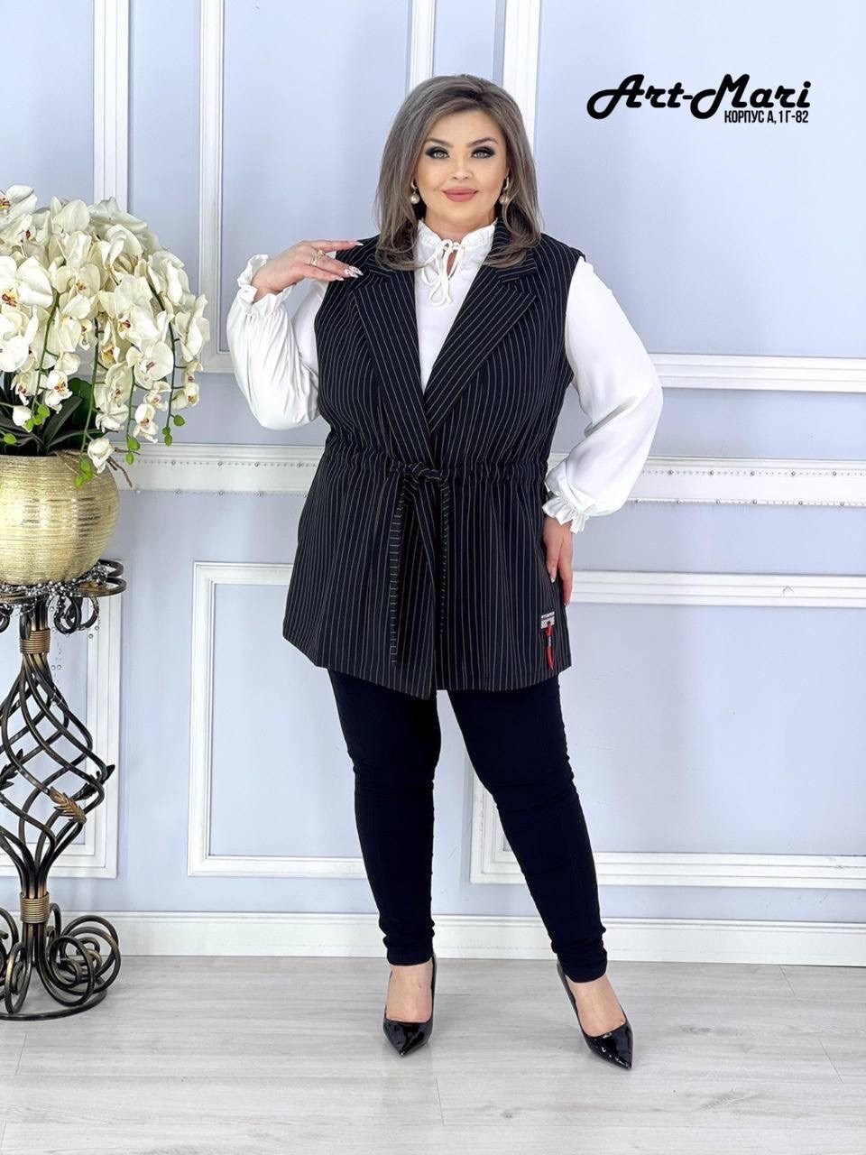 костюм брючный с жилетом,женские жилеты,жилетка женская,женский брючный костюм двойка, больших размеров