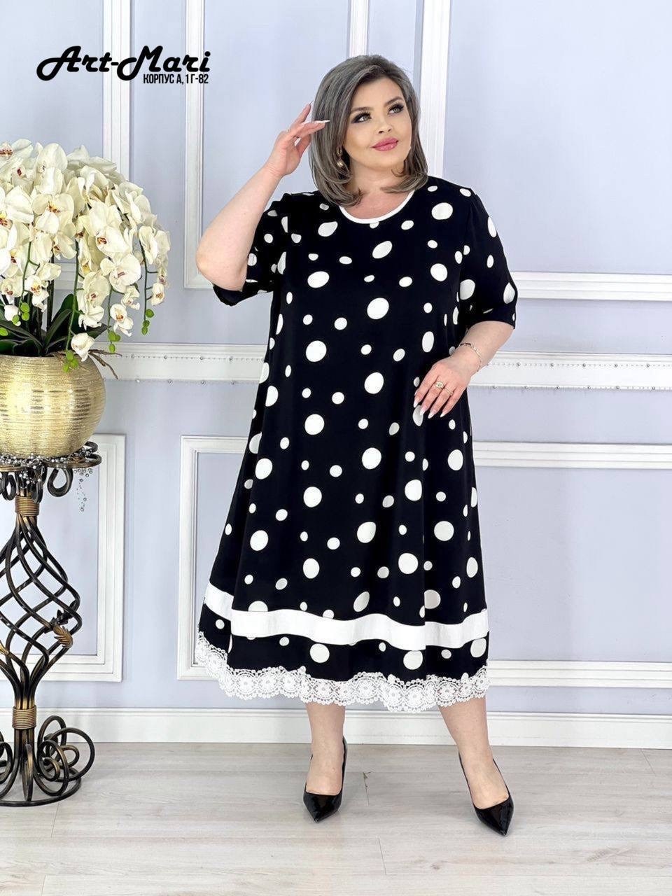платье "ассоль",платье женские,платье женское в горошек креп шифон 58-64,платье,женское платье в горошек