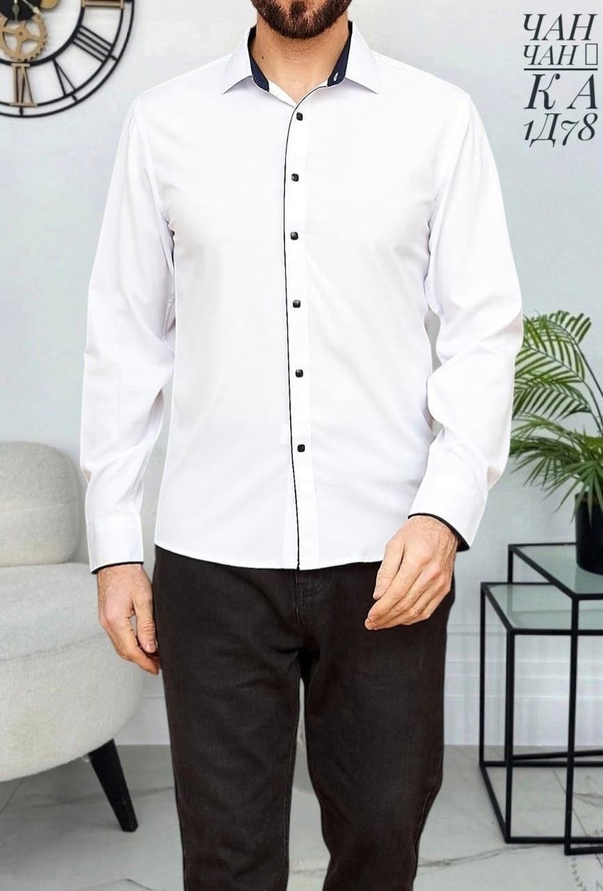 рубашка мужская белая,рубашка с длинным рукавом приталенная essecco,мужская рубашка с длинным рукавом,приталенная рубашка мужская,рубашка мужская
