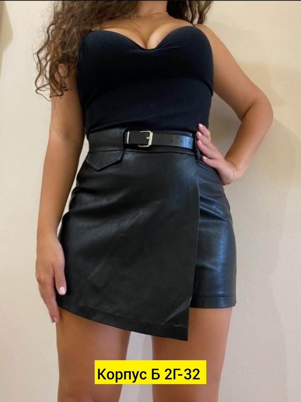 юбка-шорты кожаные,юбка эко кожа,шорты юбка кожаные с запахом xela fashion,шорты юбка эко кожа,юбка шорты из экокожи