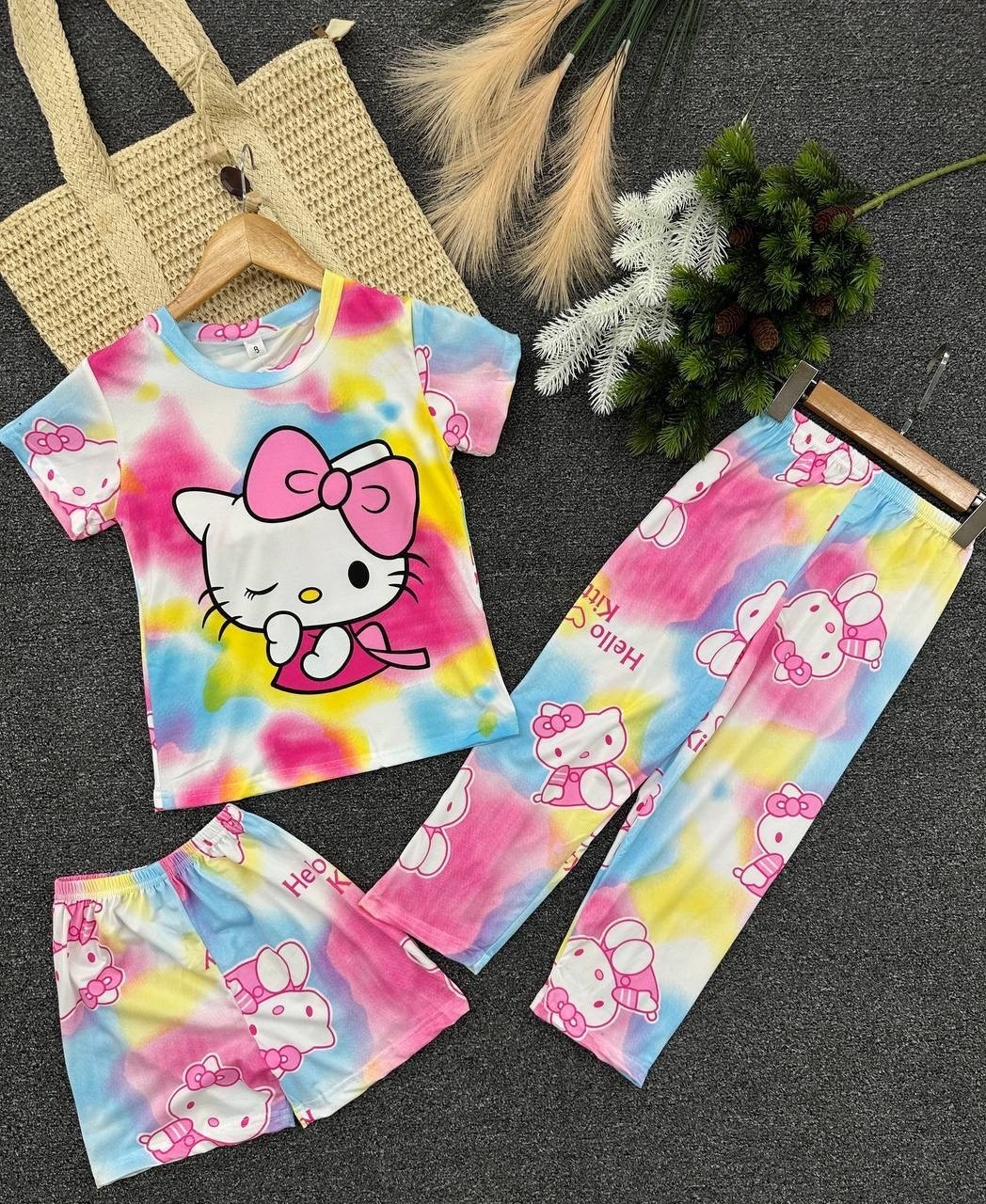 пижама детская,детский пижамный костюм sanrio kuromi,пижама для девочек,пижама с санрио,детский пижамный костюм miniso kuromi