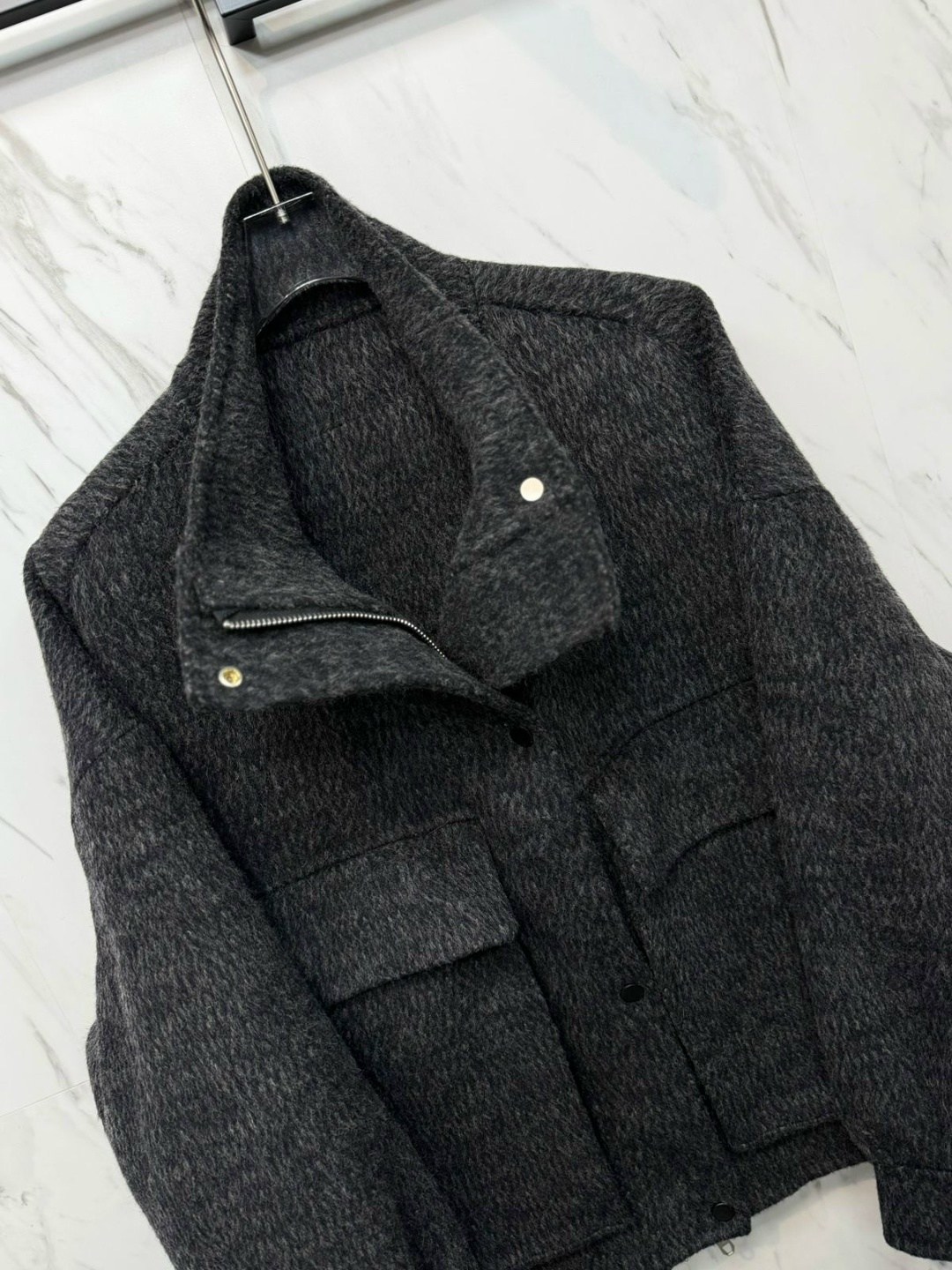 пальто полупальто,полупальто,темно-серое пальто-пиджак с утепленным жилетом,куртка женская