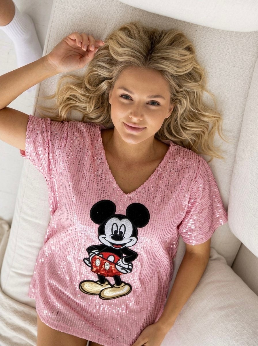 одежда для сна,пижама для женщин,пижама женская,девушка,ночнушка микки маус