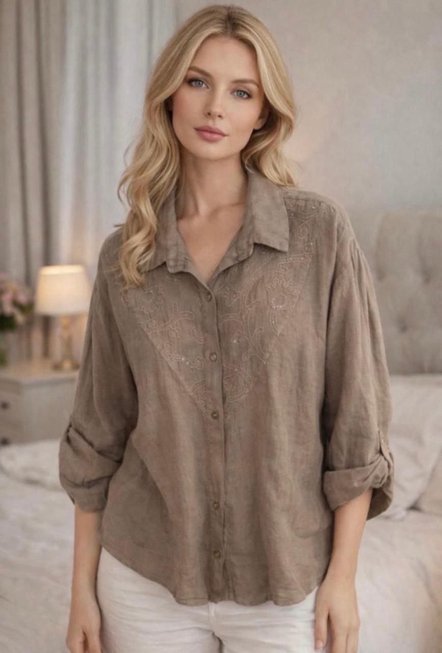 блузка италия,блузка в стиле бохо,блузка из льна,льняные рубашки,женская блузка