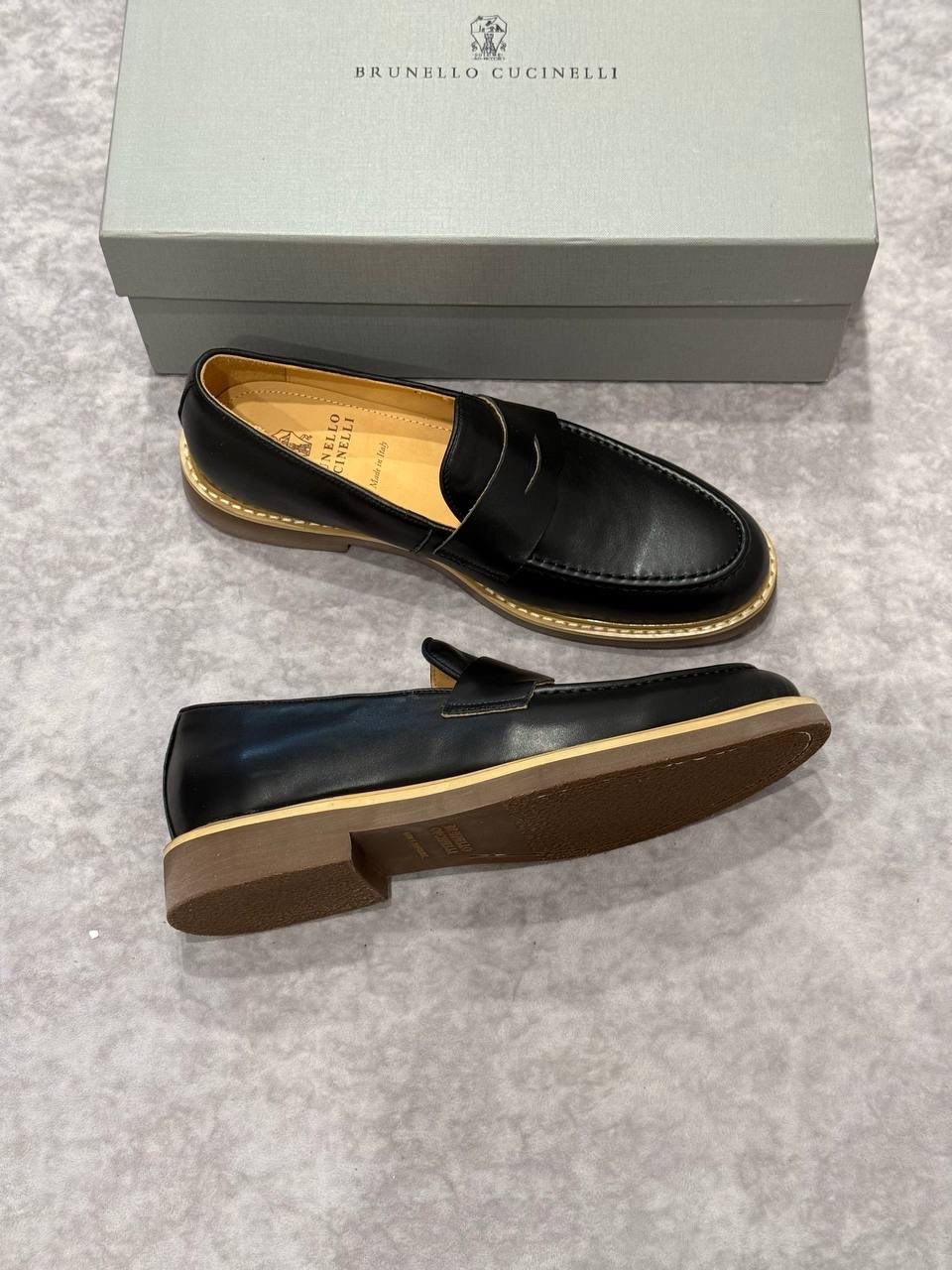 кожаные лоферы brunello cucinelli,лоферы brunello cucinelli,лоферы brunello cucinelli черный,лоферы мужские,