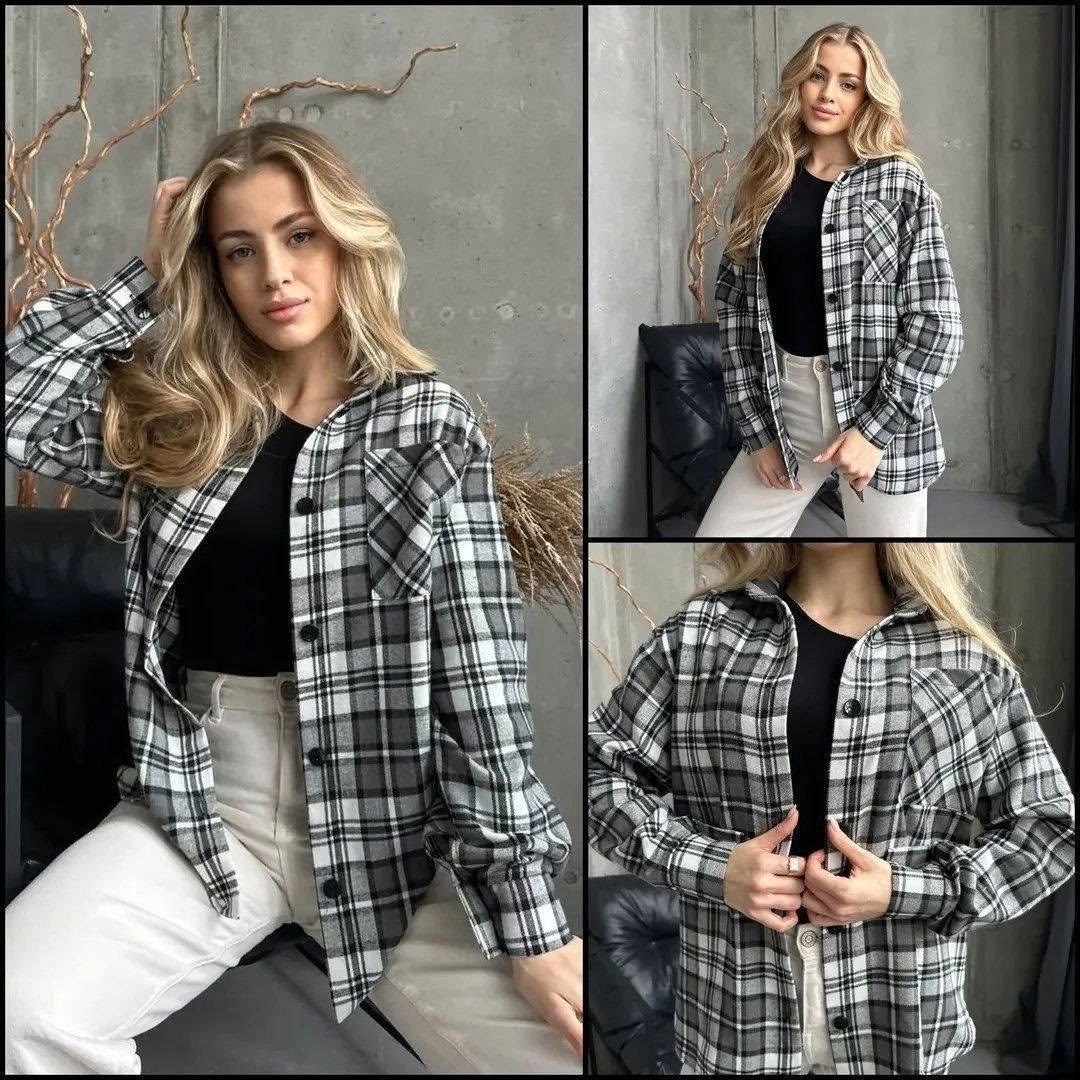 рубашка женская в клетку,рубашка женская теплая в клетку оверсайз,рубашка теплая,женская рубашка оверсайз в клетку,рубашка в клетку оверсайз