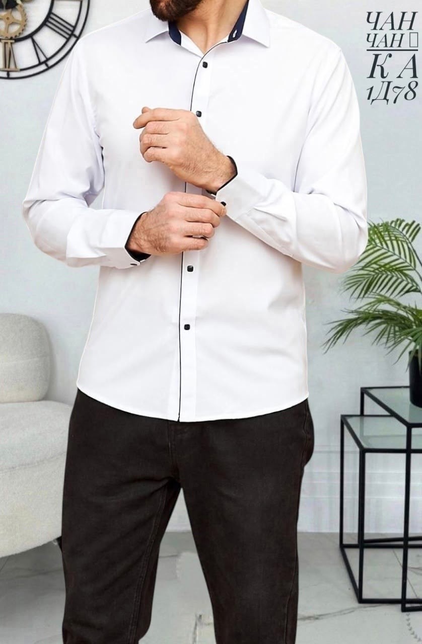 рубашка мужская белая,рубашка с длинным рукавом приталенная essecco,мужская рубашка с длинным рукавом,приталенная рубашка мужская,рубашка мужская