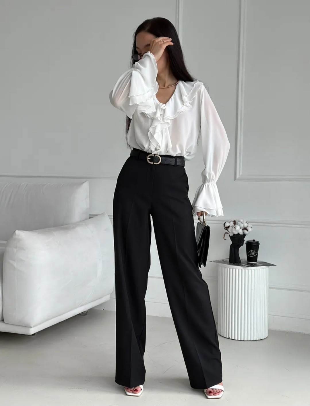 брюки классические палаццо с высокой посадкой cantarni,брюки-палаццо,брюки палаццо женские,брюки палаццо коричневые,брюки классические