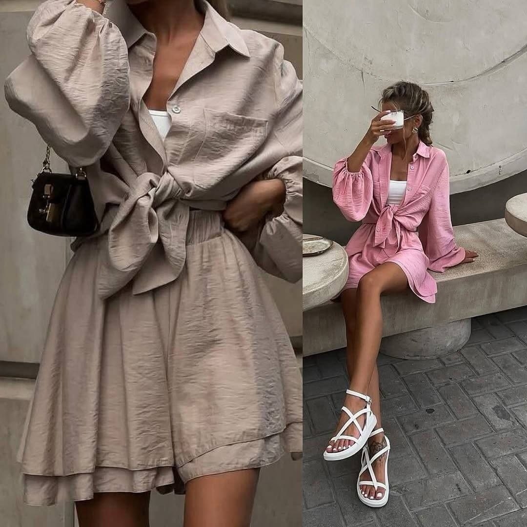 костюм женский летний рубашка и шорты,летний костюм с юбкой,женские костюмы,стильные костюмы,женской одежды