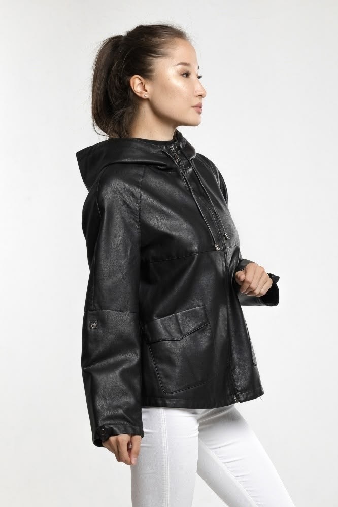 женская кожаная куртка из эко-кожи с капюшоном,женская куртка кожаная,женская кожаная куртка из эко-кожи с капюшоном мосмеха,черная женская куртка из натуральной кожи с капюшоном,кожаная куртка
